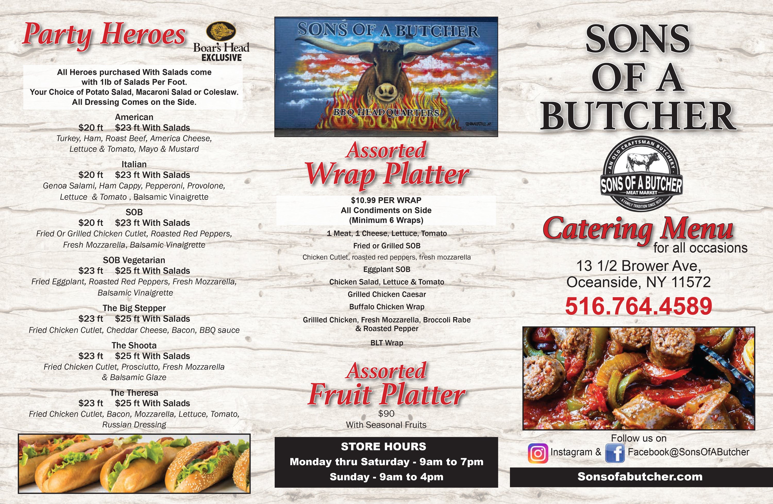 Catering Menu – Sons Of A Butcher